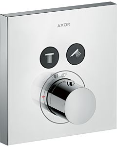 hansgrohe Axor ShowerSelect Square Thermostat 36715000, Thermostat, 2 Verbraucher, chrom